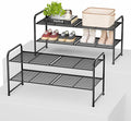 SUFAUY 2 Pack 2-Tier 33" Wide Shoe Rack, Shoe Shelf Storage Organizer for Entryway, Extra Large Capacity, Bedroom Footwear Or
