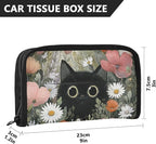 Car Tissue Holder Car Visor Organizer Tissue Box Holder for Car Sun Visor Organizer with Car Vehicle Accessories Essentials Interior for Women Men Black Cat Poppy Daisy