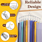 4 Pack Legging Organizer for Closet, Metal Gym Clothes Organizer w/40 Clips Holds 40 Leggings, Scarf Hangers Space Saving, Cl