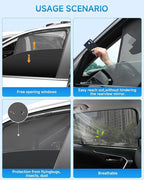 Car Window Shades for Toyota Sienna(2020-2024), 4-Pack Rear Window Sun Shades for Baby – Breathable Mesh, UV & Heat Blocker, Privacy Protection for Camping, Travel, Sleep & Nursing