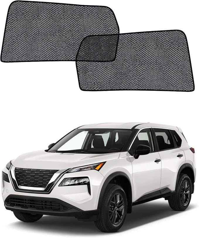 Car Window Shades for Nissan Rogue(2021-2026), 2-Pack Rear Window Sun Shades for Baby – Breathable Mesh, UV & Heat Blocker, Privacy Protection for Camping, Travel, Sleep & Nursing