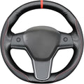 MEWANT Hand Stitched Steering Wheel Cover for Tesla Model 3 2017-2023 / Model Y 2020-2023 for Tesla Model 3/Y Accessories