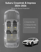 3W Floor Mats for 2026 2025 2024 Subaru Crosstrek & Impreza(Not for Crosstrek Hybrid), All Weather TPE Custom Fit Guard Durable Floor Liners for Subaru Crosstrek & Impreza, Car Accessories