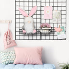Blulu 4 Pcs 15.75 x 3.94 x 1.97 Inch Metal Grid Wall Baskets with Hooks Grid Wall Shelves Hanging Wire Basket Multi Function 