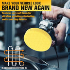 Yellow Polish Pad, 3Pcs 5.5 Inch Face for 5 Inch Buffing Polishing Pads and Woolen Pads 125mm Backing Plate Compound Buffing Sponge for Car Buffer Polisher Compounding, Polishing and Waxing