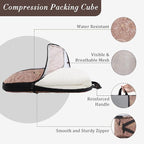 U+U 10 Set Compression Packing Cubes - Ultralight Travel Organizers with Laundry Bag, Space-Saving Suitcase Organizer, Expand