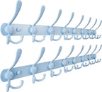 Dseap Coat Rack Wall Mount - 29.5” Long 8-Tri-Hooks Heavy Duty Coat Hanger Rail Wall Hooks for Hanging Coats Hats Clothing Cl