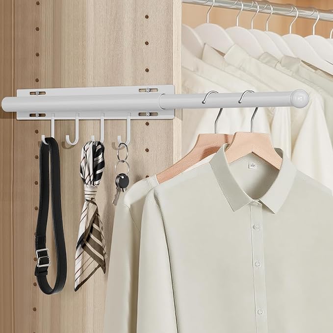 12 inch valet rod,extendable and pull-out wardrobe pole for hanging clothes pull out,closet extender hanging rod,wardrobe ext