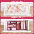 Kitchen Desk Drawer Organizers Storage for Office, Small Acrylic Vanity Trays Makeup for Drawer Bathroom Plastic Make up Orga