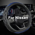 GIANT PANDA Steering Wheel Cover for Nissan Altima Rogue - Car Steering Wheel Cover for Nissan D Shape(Blue-D-Shaped)