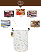 HUNRUNG Laundry Hamper,Large Canvas Fabric Lightweight Storage Basket Toy Organizer Dirty Clothes Collapsible Waterproof for 