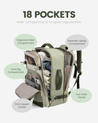LOVEVOOK Travel Backpack for Women & Men - 17.3 Inch Carry On Backpack & Personal Item Backpack for Airlines, Spacious and Du