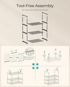 SONGMICS Shoe Rack, 3-Tier Shoe Organizer, Metal Storage Shelf, Upright or Upside Down, for 4-8 Pairs, Stackable, for Entrywa