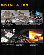 Sequential Switchback DRL Led Strip Light for Car SUV Motorcycle, 24Inch RGB Multi Color 12V LED Daytime Running Light, Flexible LED Tube Turn Signal Lights APP Bluetooth Control 2-Pack