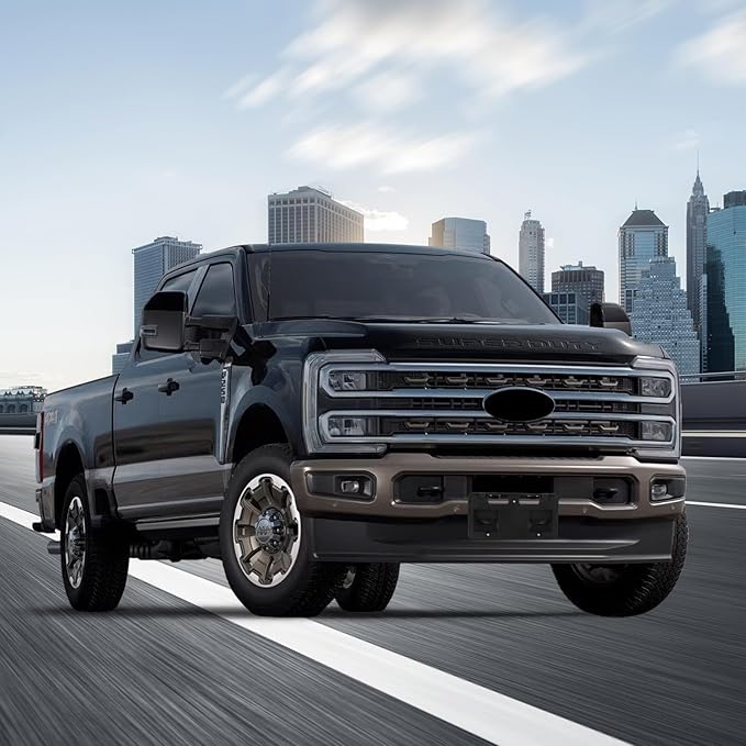 Lower Front License Tag Plate Bracket Compatible with Ford F250 F350 F450 F550 Super Duty 2023 2024 2025 2026, Black Bumper W