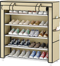 Laiensia 5-Tier Vertical Shoe Rack Organizer, Space Saving Shoe Storage Organizer, Non-Woven Cover Shoe Shelf Holds 20-25Pair