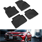 KIWI MASTER Floor Mats for 2018-2024 Toyota Camry, OEM Replacement ‎PT908-03180-20, Custom Fit All Weather Car Mats, Heavy Duty TPE Floor Liners, Front & Rear 2 Row, Black