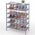 Smiry Bamboo Shoe Rack 6-Tier, Stackable Wooden Shoe Organizer for Entryway & Closet, Free Standing Wood Shoe Storage Shelf f