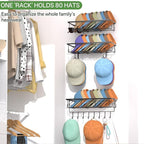 DTUQYX 3 Pack Hat Rack for Wall - Hat Organizer for Baseball Caps Wall Mounted Space Saving Hat Shelf for Hats, Caps, Scarves