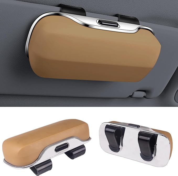 Evankin Universal Car Accessories Car Sun Visor Glasses Holder,Car Sun Visor Organizer Sunglasses Holder Clip On Sun Visor Secure Clip for Sunglasses
