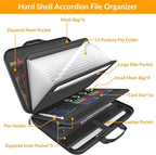onvvippiv Hard Case Fireproof Document Box, Important File Organizer with Lock Waterproof Zipper, Portable Home Office Travel