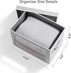Homsorout Storage Box with Lids - 5 Pack Foldable Clear Window Storage Bins, Large Decorative Storage Bins with Handles, Stor
