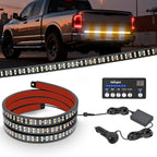 Nilight 49 Inch Emergency Strobe Light Strips with Controller, 288LED Flashing Warning Hazard Safety Rear Window Tailgate Lights for Truck Trailer Construction Plow Pickup SUV Vehicle, Amber White
