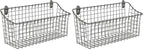 Spectrum Diversified Vintage Wall Mount Storage Basket, X-Large (Pack of 2), Industrial Gray