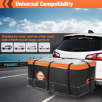 Sailnovo Hitch Cargo Carrier Soft Shell Bag Waterproof 20 Cubic Feet Cargo Bag for Hitch Carrier, PVC Trailer Hitch Storage Bag with 8 Reinforced Straps & Combination Lock & Storage Bag