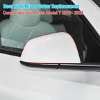 Jaronx Compatible with Tesla Model Y Side Mirror Cover Replacement 2020 2021 2022 2023 2024, Right Passenger Pearl White Door Rearview Mirror Cover Caps, for Tesla Model Y Accessories