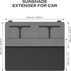 Car Visor Extender Sun Bblocker，Upgraded UV400 Car Sun Visor Extension with PC Lens and Side Sunshade,Filter UV，Safe Ddriving.Universal for SUV, Family Automotive, Gray