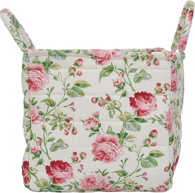 Boho Fabric Storage Basket, Large Capacity Laundry Basket, 12.2'' x 10.23'' x 10.23'' Collapsible Laundry Hamper with Easy Ca