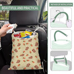 Cute Car Trash Can, Hanging Canvas Car Back Seat Organizer and Storage Bag, Funny Car Trash Bag For Travelling, Outdoor Cute Bear Strawberry