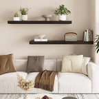 Fixwal Floating Shelves for Wall, 35" Long Heavy Duty Wall Mounted Rustic Wood Shelves for Living Room, Bedroom, Bathroom and