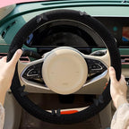 Butterfly Embroidery Steering Wheel Cover, Cute Mesh Fabric Steering Wheel Cover for Women, 14.5-15 Inch Non-Slip Breathable 