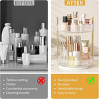 Oifecsie 360° Rotating Makeup Organizer, Large Capacity SkinCare Organizer, 2 Tier Cosmetic Skin Care Perfume Dresser Organiz