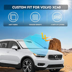 for Volvo XC40 2019-2025 2026 Windshield Sun Shade - 4 Layers Car Sunshades for Front Windows Shade Cover Custom Fit XC40 Sun Visor 250T Retractable Shade Blocks UV Rays Car Accessories