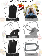 Luggage Tags Built-in Anti-Loss Tracker, Luxury Leather Luggage Tags for Suitcase, Travel Bags, Backpacks, Travel Organizer f