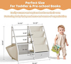 HAVLOTII Kids Bookshelf and Toy Storage - Book Shelf for Kids Rooms, Toddler Bookshelf Baby Bookcase for Nursery, Montessori 