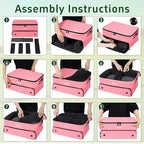 ANILD Golf Trunk Organizer, 2 Layer Golf Storage Case with Separate Ventilated Compartment for 2 Pair Shoes, for Balls, Tees,