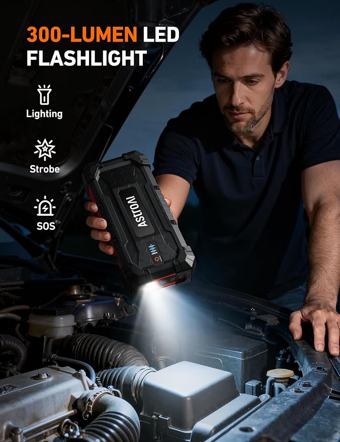 AstroAI S8 Ultra 4000A Car Jump Starter, Jump Box up to All Gas Engines & 12L Diesel, 12V Portable Power Bank with