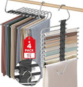 Upgrade 9 Layers Pant Hangers Space Saving, Non Slip Stainless Steel Multifunctional Pants Rack S-Type Clothes Pant Closet Ha