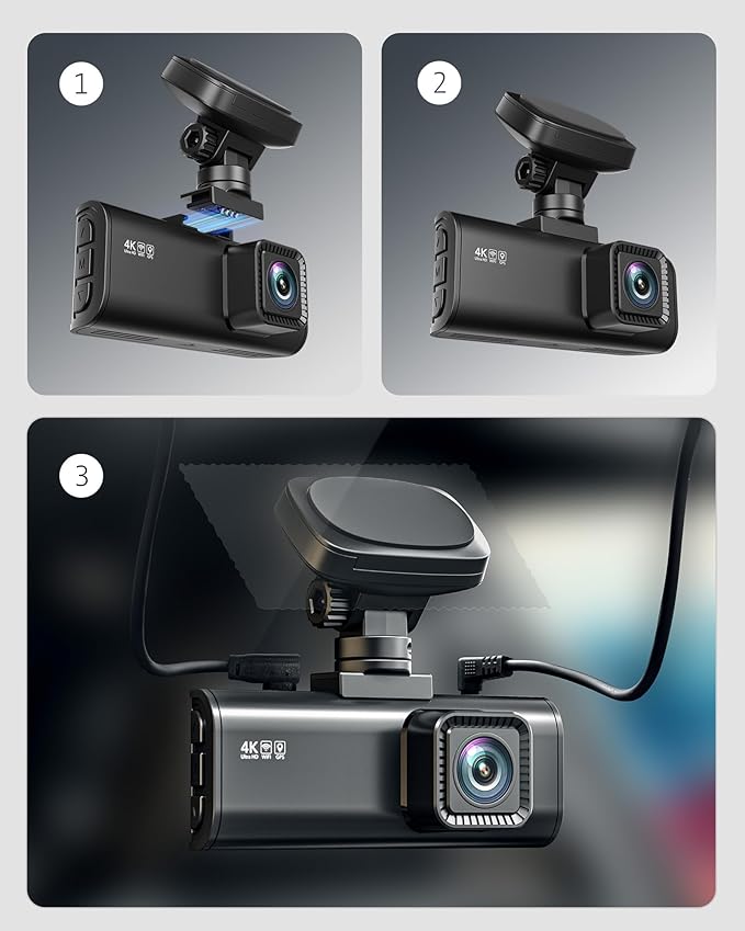 REDTIGER 180° Rotatable Adhesive Mount for F7N Series / F17 Dash Cam, Easy Installation, Includes Adhesive Pads and Electrostatic Stickers