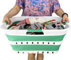 SAMMART 42L (11 gallon) Collapsible Plastic Laundry Basket - Foldable Pop Up Storage Container/Organizer - Space Saving Hampe