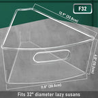 Lazy Susan Cabinet Organizer Bins for 26"/ 28"/ 32" Diameter Corner Organizer, Plastic Cabinet Storage Bin, 1/8 Wedge - Food 