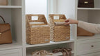 Wicker Hanging Storage Basket (10,5"Lx6,5"Wx13"H), Set of 2 Wall Baskets, Water Hyacinth Baskets, Wall Decor Hyacinth Basket 