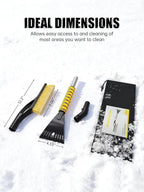 MIKKUPPA 27'' Snow Brush and Ice Scrapers for Car Windshield - Detachable Windshield Scraper, Snow Removal Tool with Curved Connector & Ergonomic Foam Grip for Cars, Trucks, SUVs (Yellow, 2 Pack)