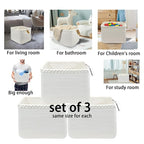 COMFY-HOMI 3Pack Small Woven Cotton Rope Basket for Organizing, Gift Baskets for Handles, Empty Gift Baskets, Medium Rope Bas