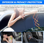 Karltys 3PCS Windshield Sun Shade for 2022-2024 2025 Toyota Corolla Cross, Front and Side Window Sunshade Custom Fit Corolla Cross, 210T Reflective Sun Visor Cover Protector Keep Your Car Cool