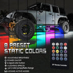 Car Underglow Lights, Yielinth Exterior LED Strip Lights with App and RF Remote Control,16 Million Colors Underglow Kit for Car